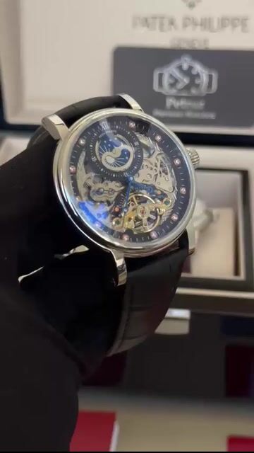 Video de Patek Philippe Skeleton 44mm - AÇO/MOSTRADOR PRATA - COURO