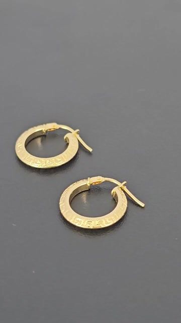 Video de Aros Guarda Griega Oro 18k - 1.1 Gr 15 Mm Oi-c2225