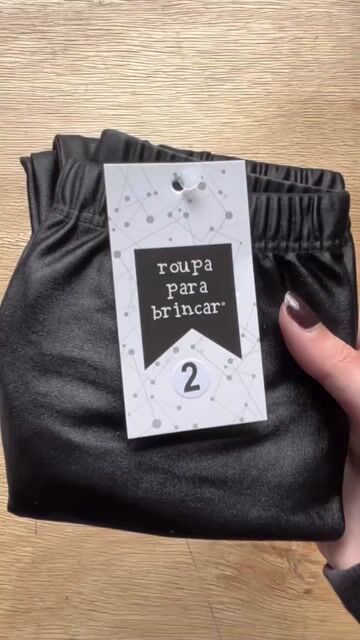 Video de Calça Legging Infantil Brilhante Cirre Black