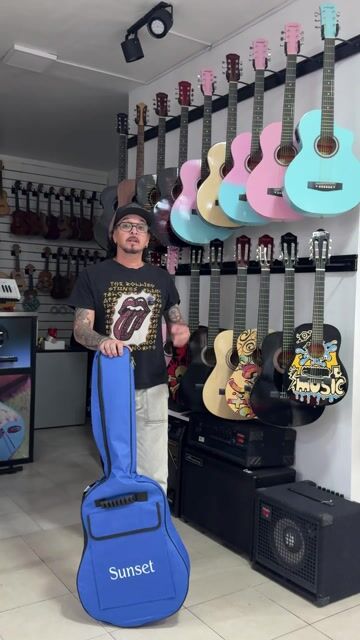 Video de Funda de Guitarra Acústica 41" Celeste Acolchada 8 mm Impermeable Sunset AB27