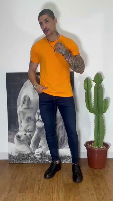 Video de Camisa slim - Laranja