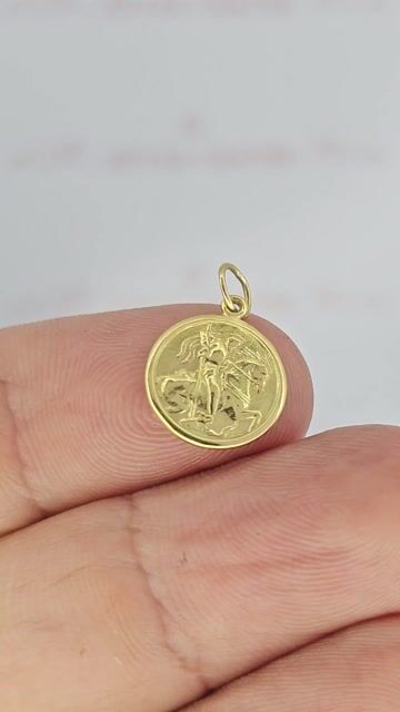 Video de Dije Oro 18k Medalla Protector San Jorge 11,5 Mm Rbt - C2396