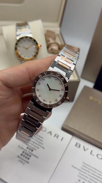 Video de Bvlgari Automatic Silver 33mm- AÇO COM ROSE/MOSTRADOR PÉROLA