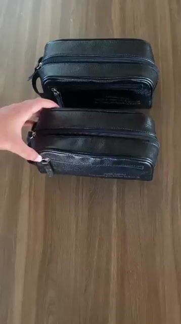 Video de Nécessaire Premium Classic - 100% couro legítimo personalizada com seu nome