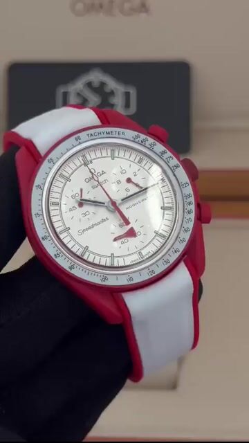 Video de Omega Swatch Speedmaster Moonswatch 40mm - RESINA/MOSTRADOR BRANCO - SILICONE