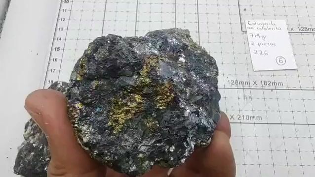 Video de Dúo Calcopirita Iridiscente y Esfalerita | Efecto Pavo Real 714 g
