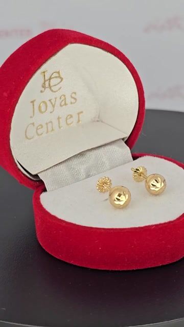 Video de Aros Oro 18k Amarillo Bolitas Facetadas 6mm Zgt - C2331
