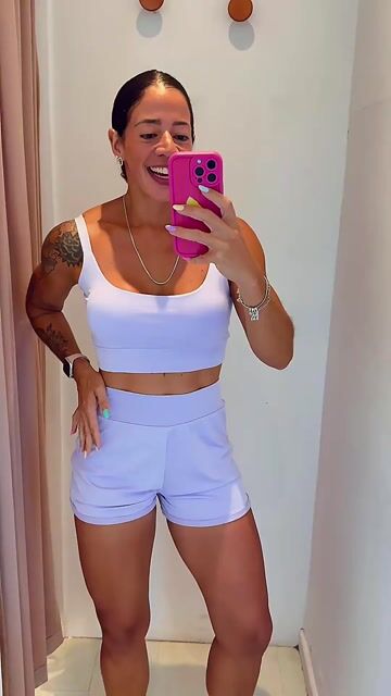 Vídeo de Conj Lana Short Duplo +Top - U - Lavanda