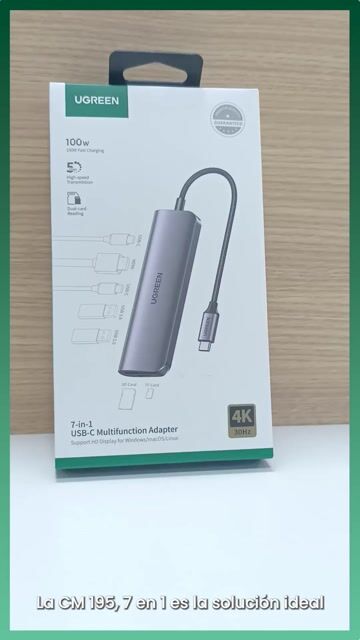 Video de Hub adaptador usb-c ugreen 7 en 1 hdmi 4k pd 100w