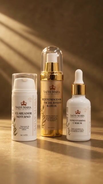 Vídeo de Kit Trio Completo Salve Maria – Rejuvenescedor + Nano Vitamina C + Clareador Noturno