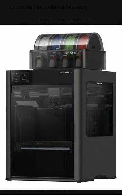 Vídeo de Impressora 3D Bambu Lab H2C Combo com AMS 2 Pro – Sistema Vortek – 220V