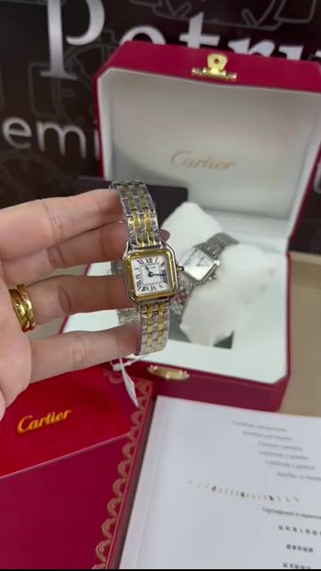 Video de Cartier Panthère 21mm - Aço com dourado/Mostrador Branco