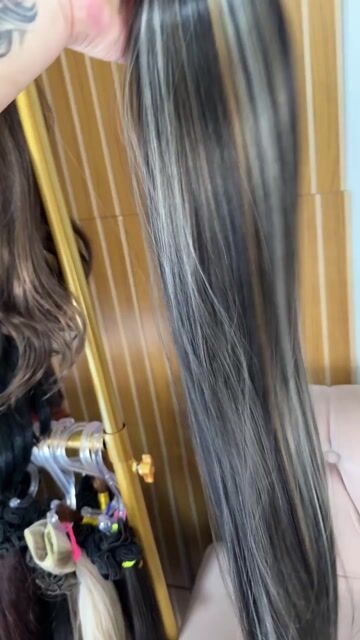 Vídeo de Fibra realista nobre lisa double mexas mix
