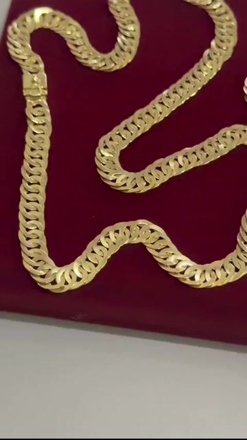 Video de Cordão e pulseira laminado 10 mm duplo banhado a ouro 18k
