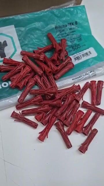 Vídeo de 100pcs Bucha 8mm Vermelha Mx8 Nylon Anti-giro Sfor