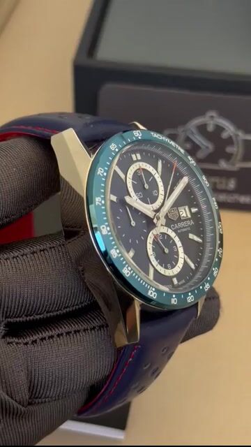 Video de TAG Heuer Carrera 44mm - AÇO/MOSTRADOR AZUL - COURO