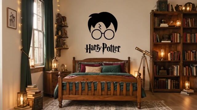 Vídeo de Adesivo Decorativo de Parede Autocolante Harry Potter com Óculos e Cicatriz 50x42