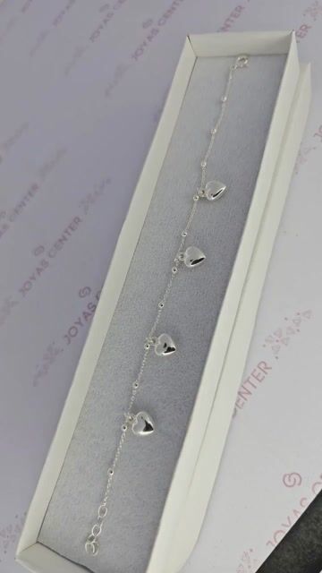 Video de Pulsera Plata 925 Corazones Inflados C2058