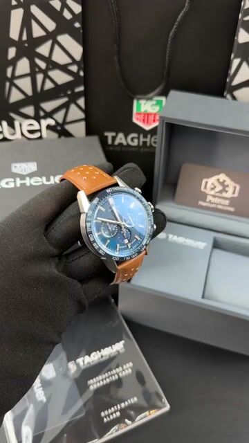 Video de TAG Heuer Carrera 44mm - AÇO/MOSTRADOR AZUL - COURO