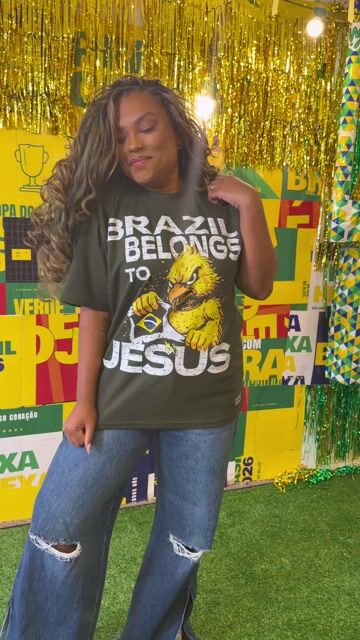 Vídeo de Camiseta Oversized – Brazil belongs to Jesus