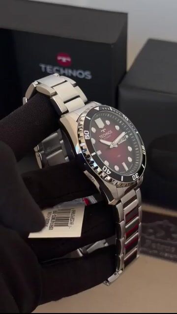 Video de Technos Diver 8205PA/1R 43mm - AÇO/MOSTRADOR VERMELHO
