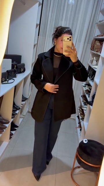 Vídeo de 4184- BLAZER LÃ BATIDA / ESTILO PARKA- PRETO