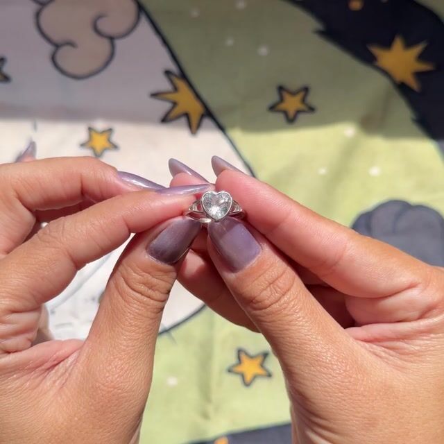 Video de Anel Diana · Prata 925 · Quartzo Natural · Coração · Estilo Boho