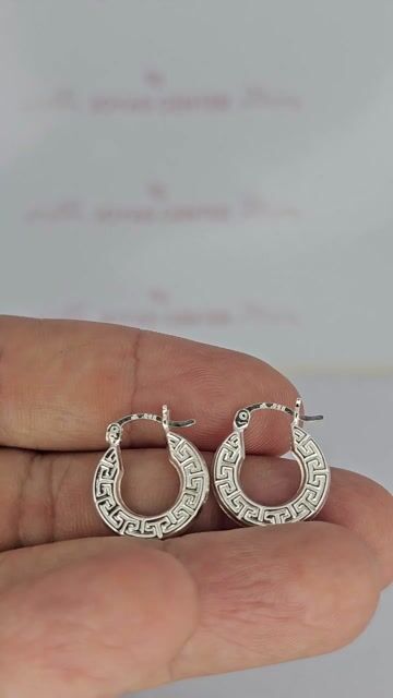 Video de Aros Plata 925 Italianos Guarda Griega 16 Mm Pd - C2264