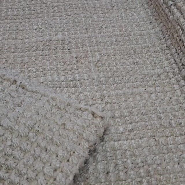 Video de Alfombra 1.40x2 Blanco Nudo Premium Yute Natural -