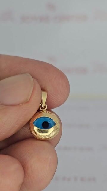 Video de Dije Oro 18k Ojo Turco Nazar Doble Faz 1.2 Gr Oi-c2198