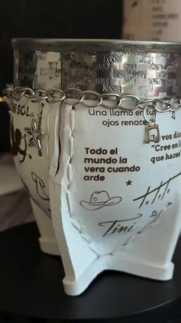 Video of MATE IMPERIAL GRABADO EN CUERO + BOMBILLA + BOMBILLA (FULL GRABADO) - TINI -