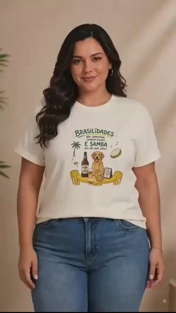 Vídeo de Panda T-shirt Moda Feminina Plus Size