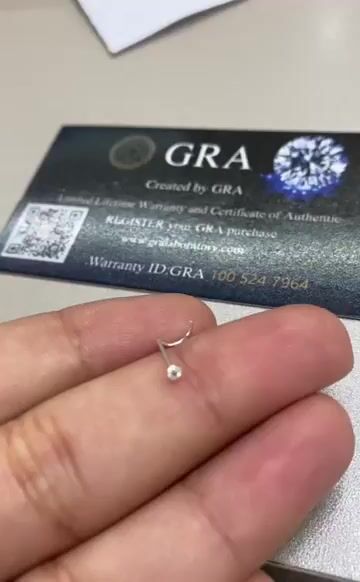 Vídeo de Piercing Nariz Prata 925 Moissanite Gra Brilhante Feminino