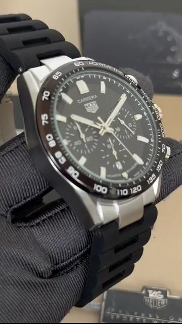 Video de TAG Heuer Carrera 44mm - AÇO/MOSTRADOR PRETO - SILICONE