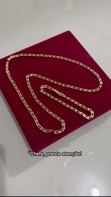 Video de Cordão e pulseira laminado 3 mm Banhado A Ouro 18k