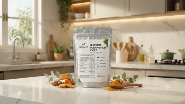 Vídeo de Cúrcuma Pura Premium em Pó 200g