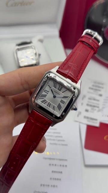 Video de Cartier Santos Dumont 35mm - AÇO/MOSTRADOR BRANCO - COURO