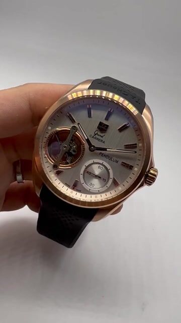 Video de TAG Heuer Grand Carrera Pendulum 47mm - AÇO ROSE/MOSTRADOR BRANCO - SILICONE