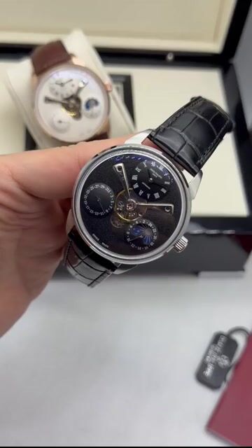 Video de Patek Philippe Tourbillon 43mm - AÇO/MOSTRADOR CINZA - COURO