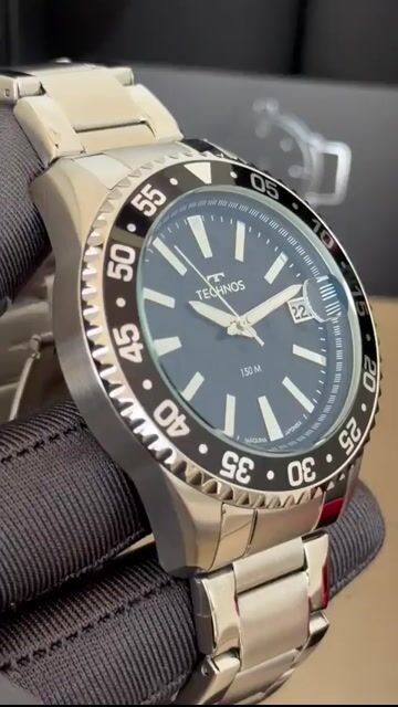 Video de Technos Diver Acqua 44mm - AÇO/MOSTRADOR PRETO