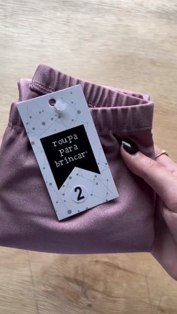 Video de Calça Legging Infantil Brilhante Malva