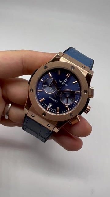 Video de Hublot Classic Fusion 45mm - AÇO ROSE/MOSTRADOR AZUL- SILICONE E COURO
