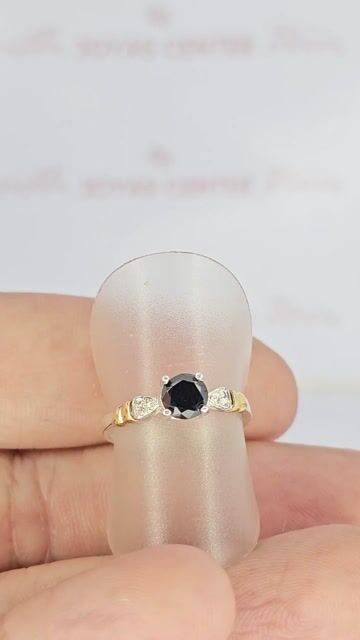 Video de Cintillo Plata Y Oro Amarillo Con Piedra Negra Mrt - C2289