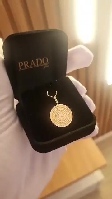 Video de Pingente Redondo Mandala Pai Nosso Em Ouro 18k