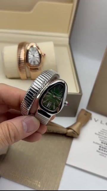 Video de Bvlgari Serpenti Tubogas 33mm - AÇO/MOSTRADOR VERDE