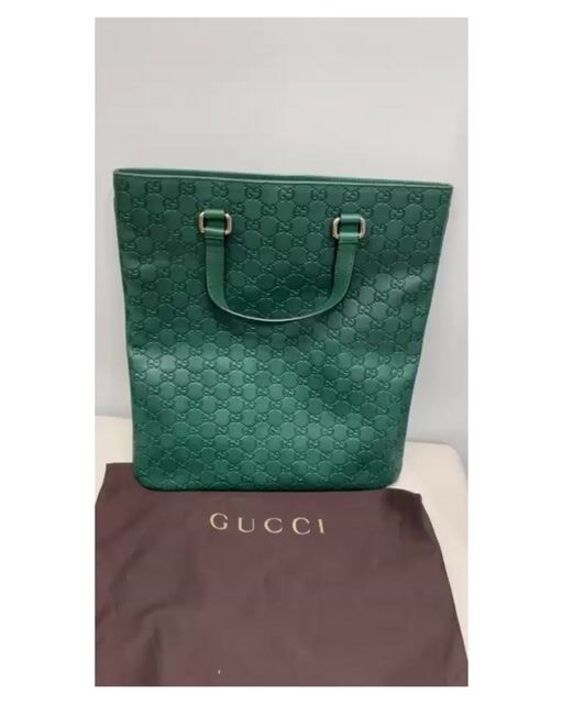 Vídeo de Bolsa Gucci Green Guccissima Leather Slim Tote Bag