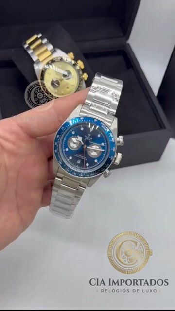 Vídeo de Black Bay Chronograph Relógio Premium Azul Masculino | CIA IMPORTADOS