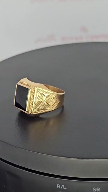 Video de Anillo Sello Piedra Negra Onix Oro 18k Rose 7.4 G Ch - C2329