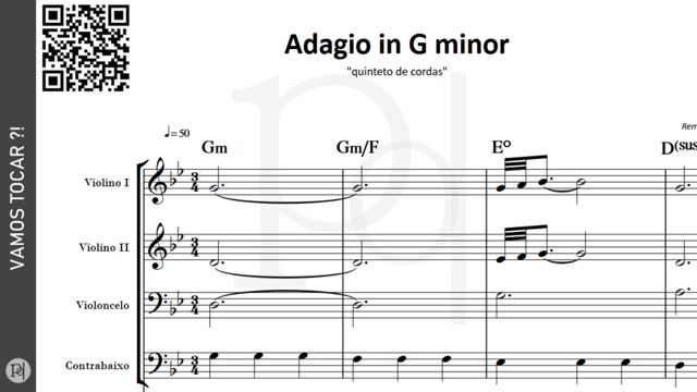 Vídeo de Adagio in G minor • ( quinteto de cordas )
