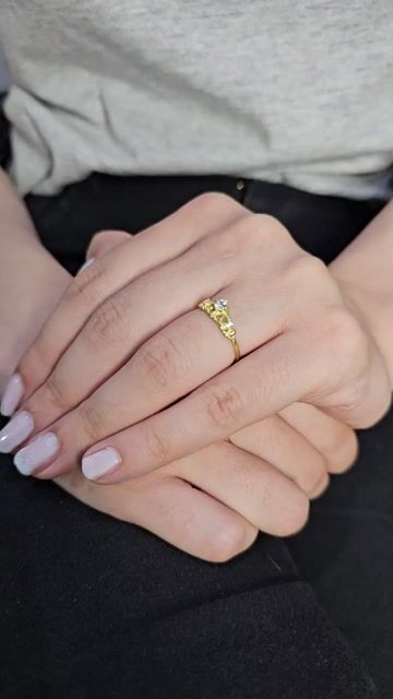 Video de Anillo Oro 18k Tiara Corona Italiano C47 C1389 C1390 Amarillo